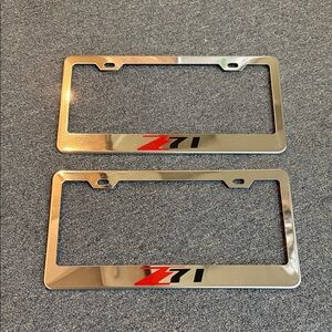 Chevrolet Z71 Chrome Silver License Plate Frame Set
